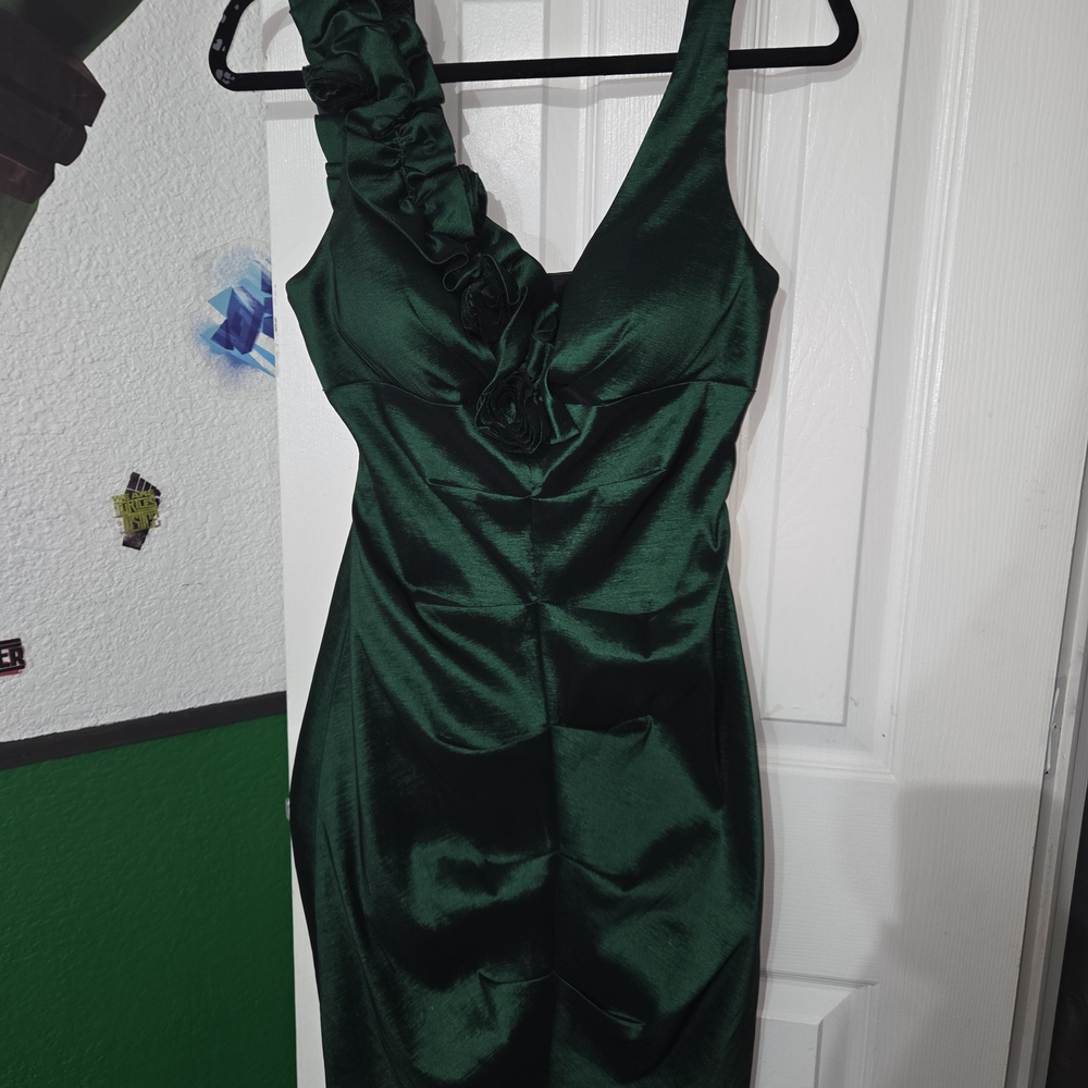 Xscape Emerald Green evening Cocktail Midi Dress. Size 10 - Picture 8 of 12